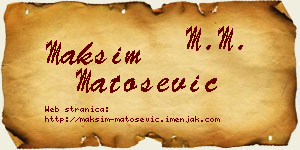 Maksim Matošević vizit kartica